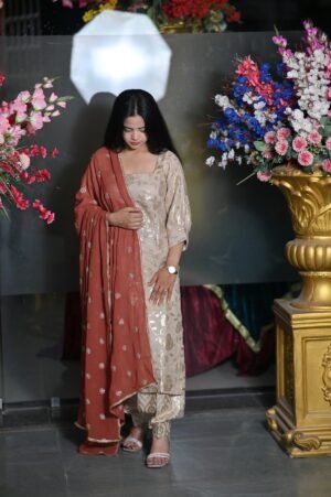 Golden Aura Beige Suit Set
