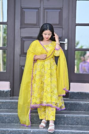 Sunlit Blossom Yellow Suit Set